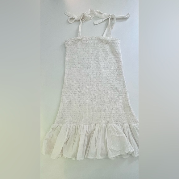 Ever after girls white smocked mini dress